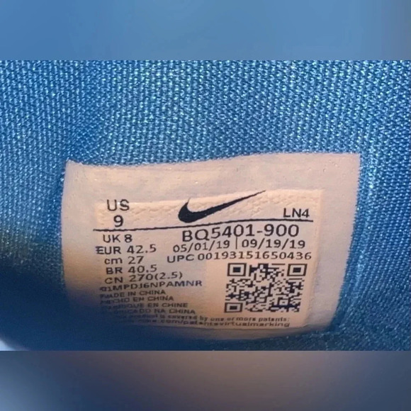 Men's Nike AlphaDunk Huarache Fab Five Purple Blue Basketball Shoes EUC Size 9 - Picture 9 of 9